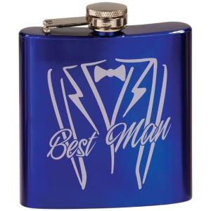 6 oz Stainless Steel Flask Gloss Blue